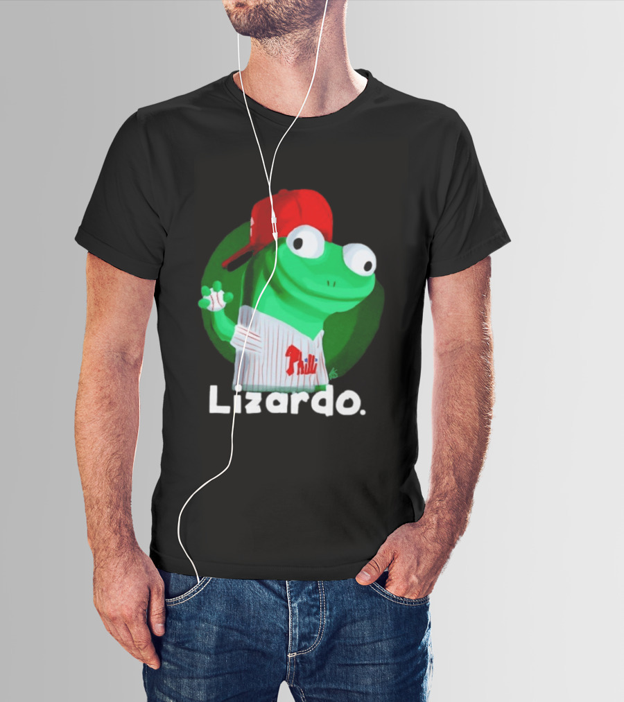 Lizardo Philadelphia Phillies Baseball Philli Red Cap Cartoon T-Shirt