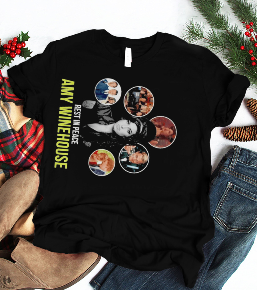 Rest In Peace Amy Winehouse Iconic Collage T-Shirt