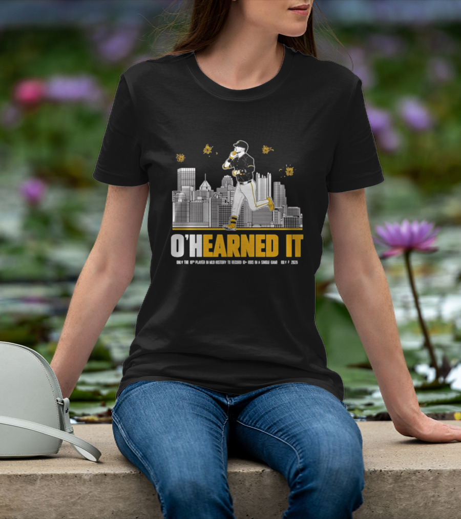 Ryan Ohearn Pittsburgh Pirates 10 RBI Game Ohearned It July 7 2026 MLB Skyline T-Shirt