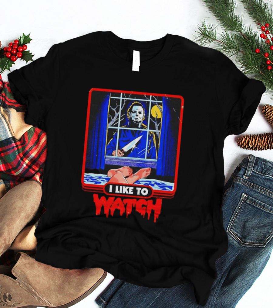 Michael Myers Halloween I Like To Window Scene T-Shirt
