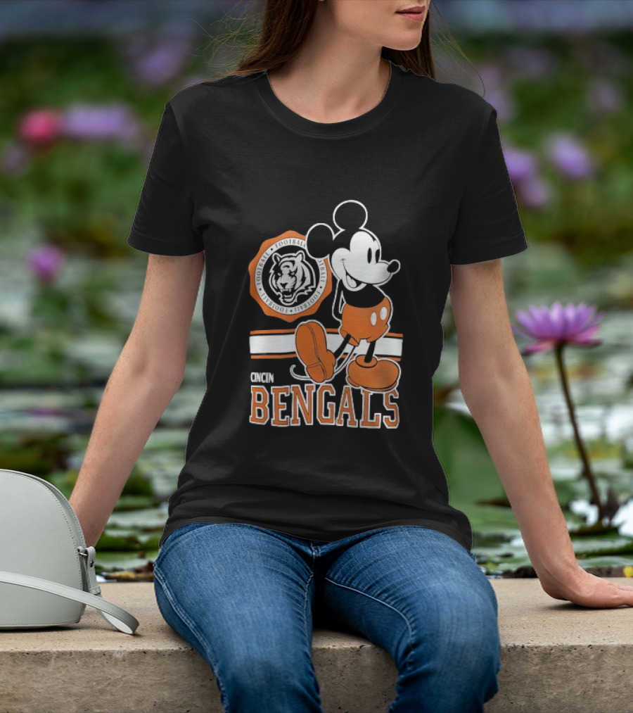 Mickey Mouse Cincinnati Bengals Football Tiger T-Shirt