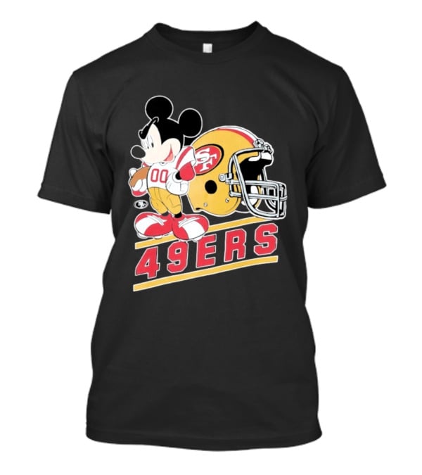 Mickey Mouse With San Francisco 49ers Helmet Football 49ers T-Shirt