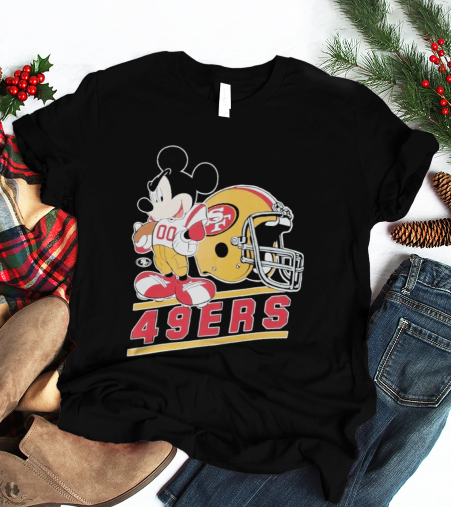 Mickey Mouse With San Francisco 49ers Helmet Football 49ers T-Shirt