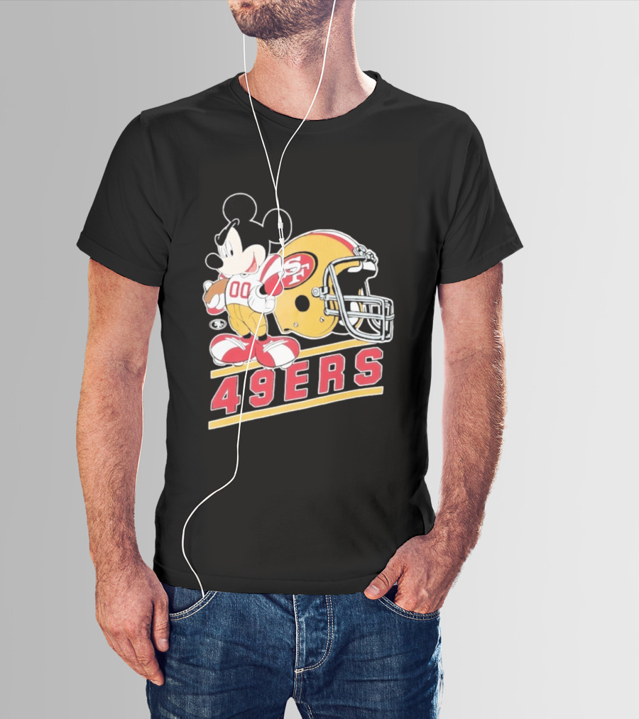 Mickey Mouse With San Francisco 49ers Helmet Football 49ers T-Shirt