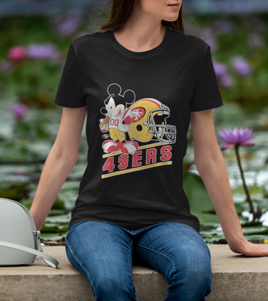 Mickey Mouse With San Francisco 49ers Helmet Football 49ers T-Shirt