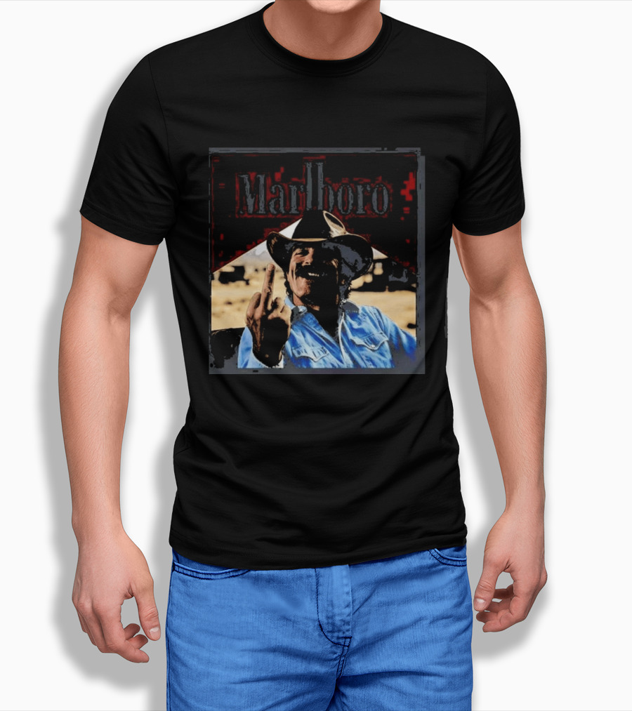 Marlboro Cowboy Middle Finger Cigar Tom Selleck Attitude T-Shirt
