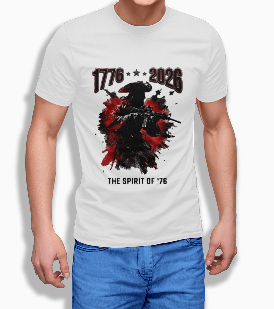 1776 2026 The Spirit Of '76 USA Patriotic Soldier T-Shirt