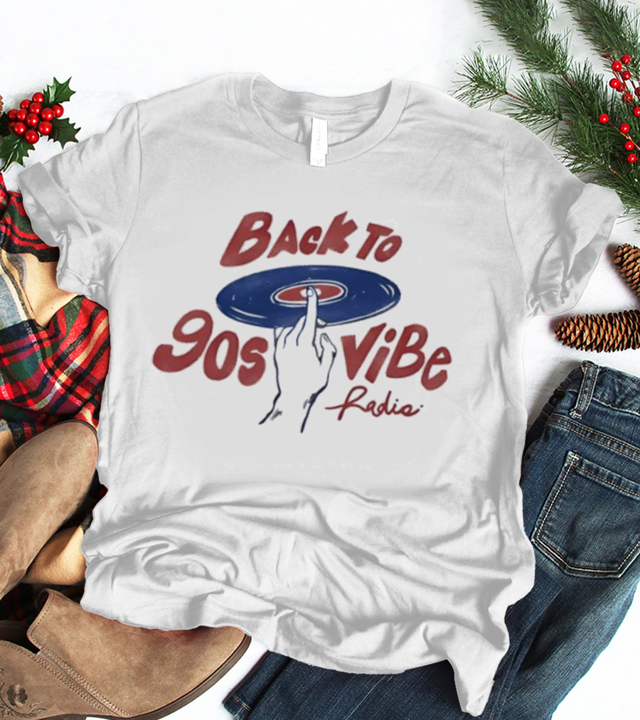 Back To 90s Vibe Radio Spinning Vinyl Hand T-Shirt