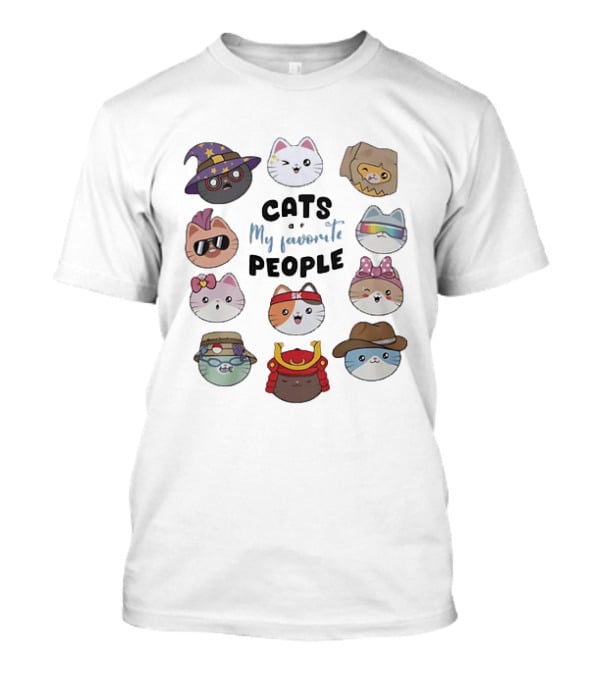 Cats Are My Favorite People Cute Wizard Ninja Cowboy Kawaii Kittens T-Shirt