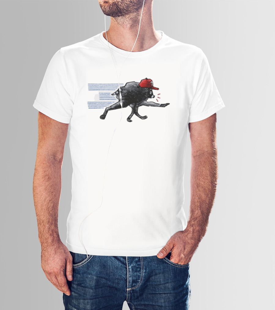 Toronto Blue Jays Baseball Raccoon Wearing Red Cap MLB T-Shirt