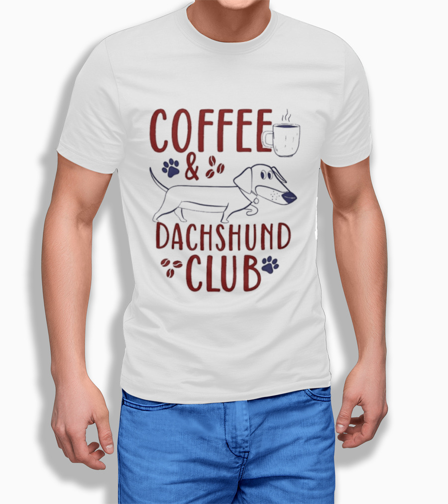 Coffee And Dachshund Club Paw Print Caffeine Espresso T-Shirt