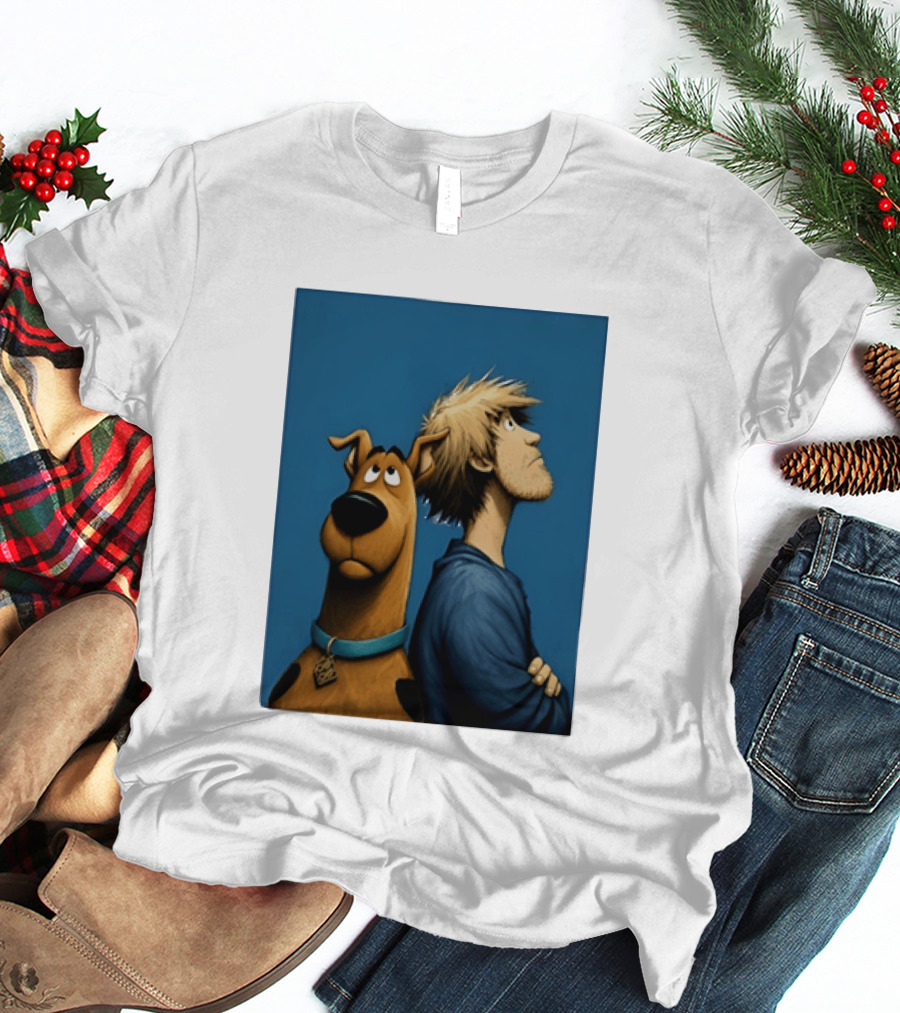 Scooby Doo And Shaggy Rogers Mystery Inc Iconic Cartoon Duo Facing Adventure T-Shirt
