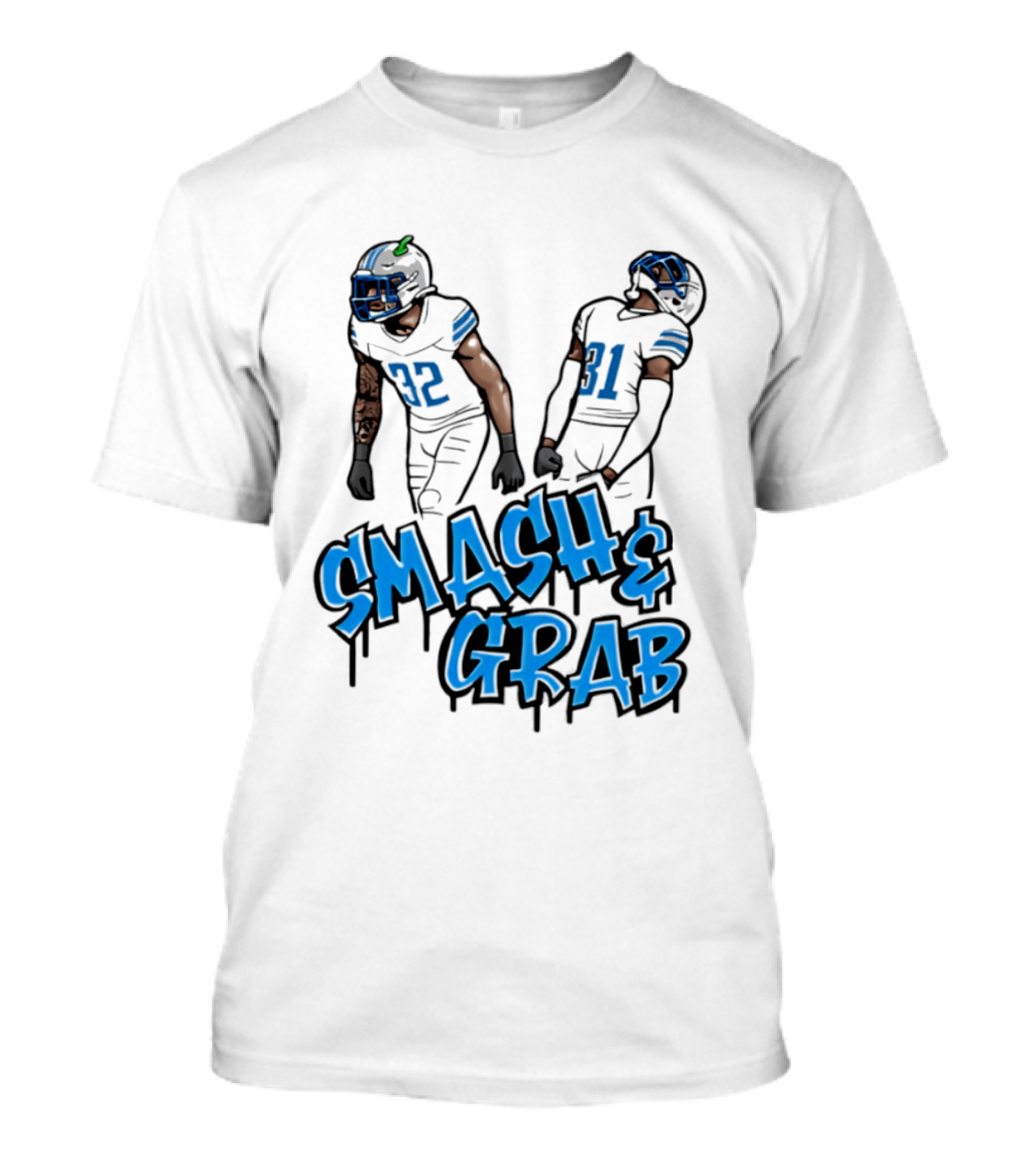 Detroit Lions Smash And Grab Football Players 32 And 31 Sports Fan Gear T-Shirt