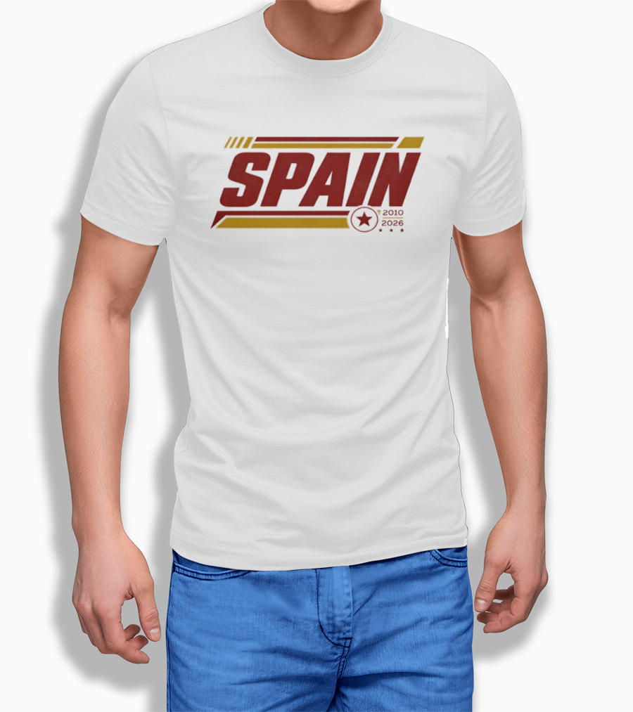Spain 2010 2026 Sports Football Star T-Shirt