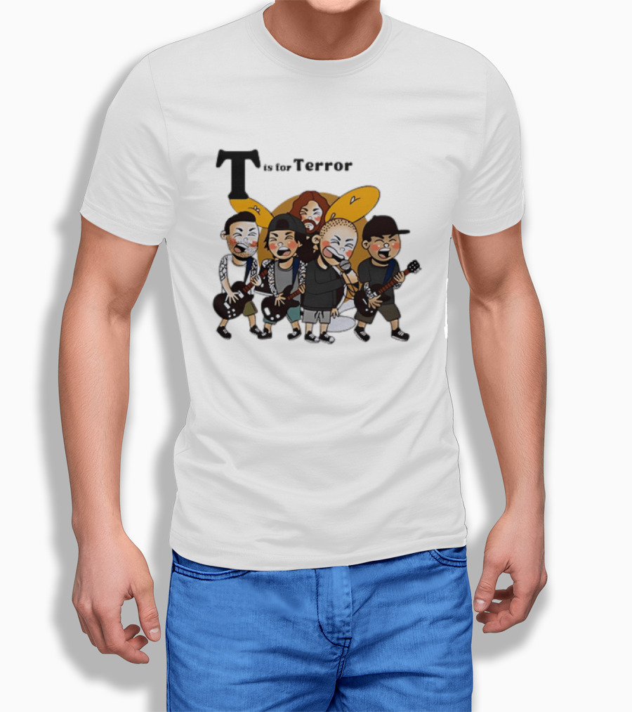T Is For Terror Cartoon Punk Rock Band Music T-Shirt