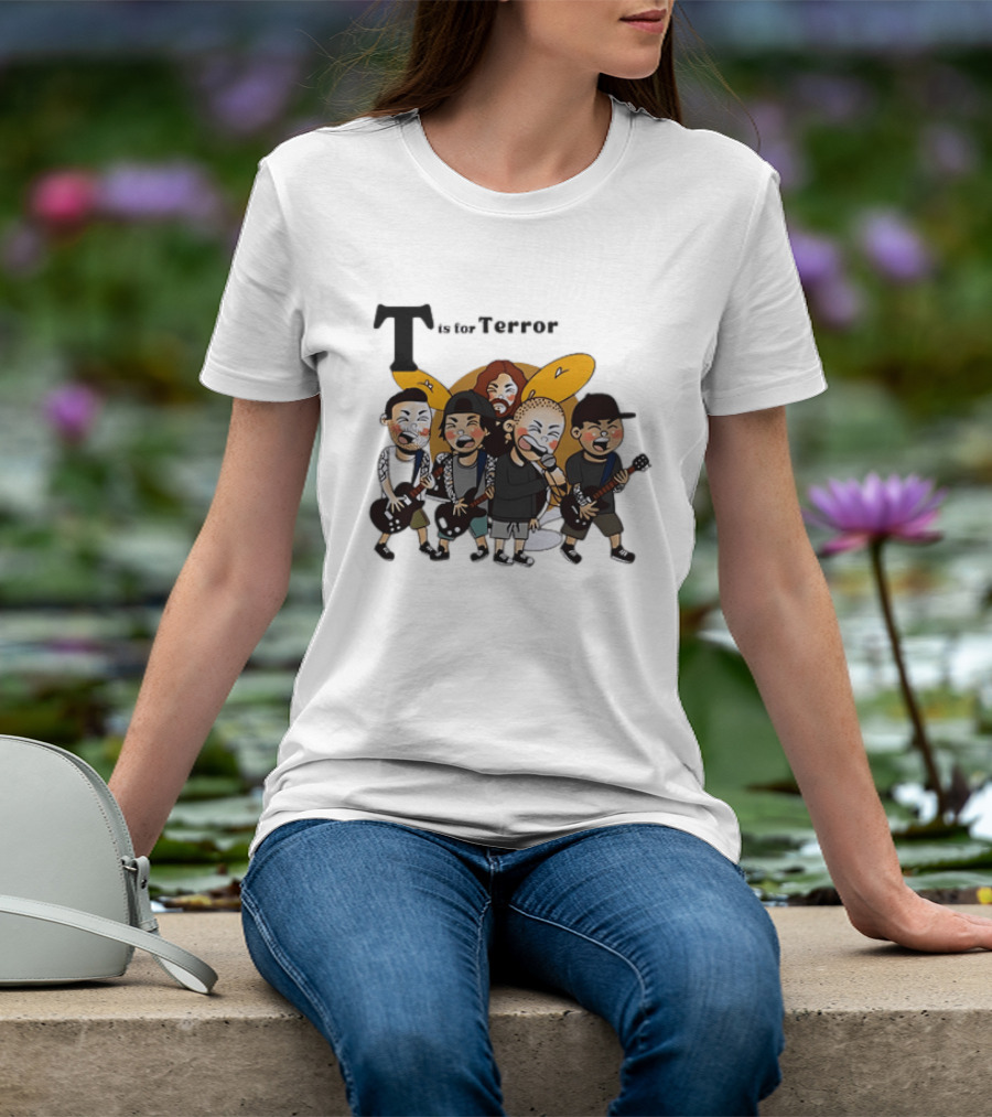 T Is For Terror Cartoon Punk Rock Band Music T-Shirt