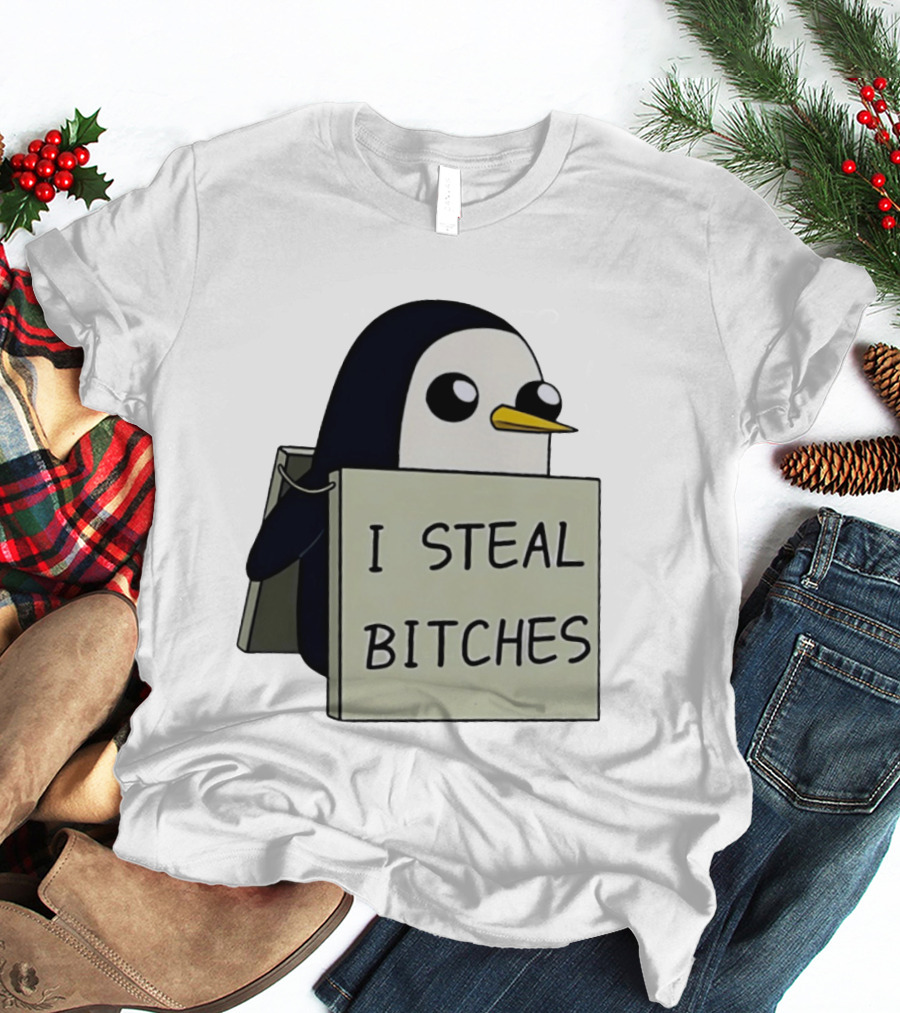 Gunter The Penguin I Steal Bitches Adventure Time Iconic Character Humor T-Shirt
