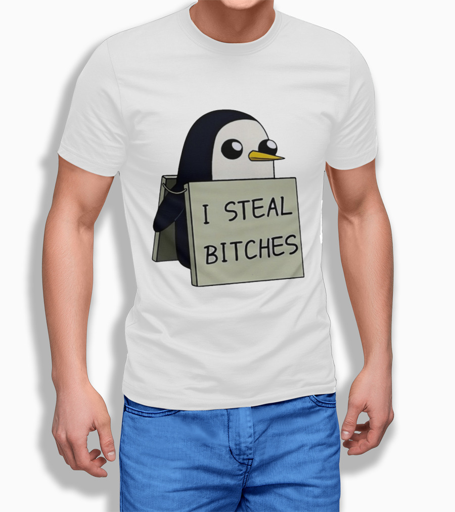Gunter The Penguin I Steal Bitches Adventure Time Iconic Character Humor T-Shirt
