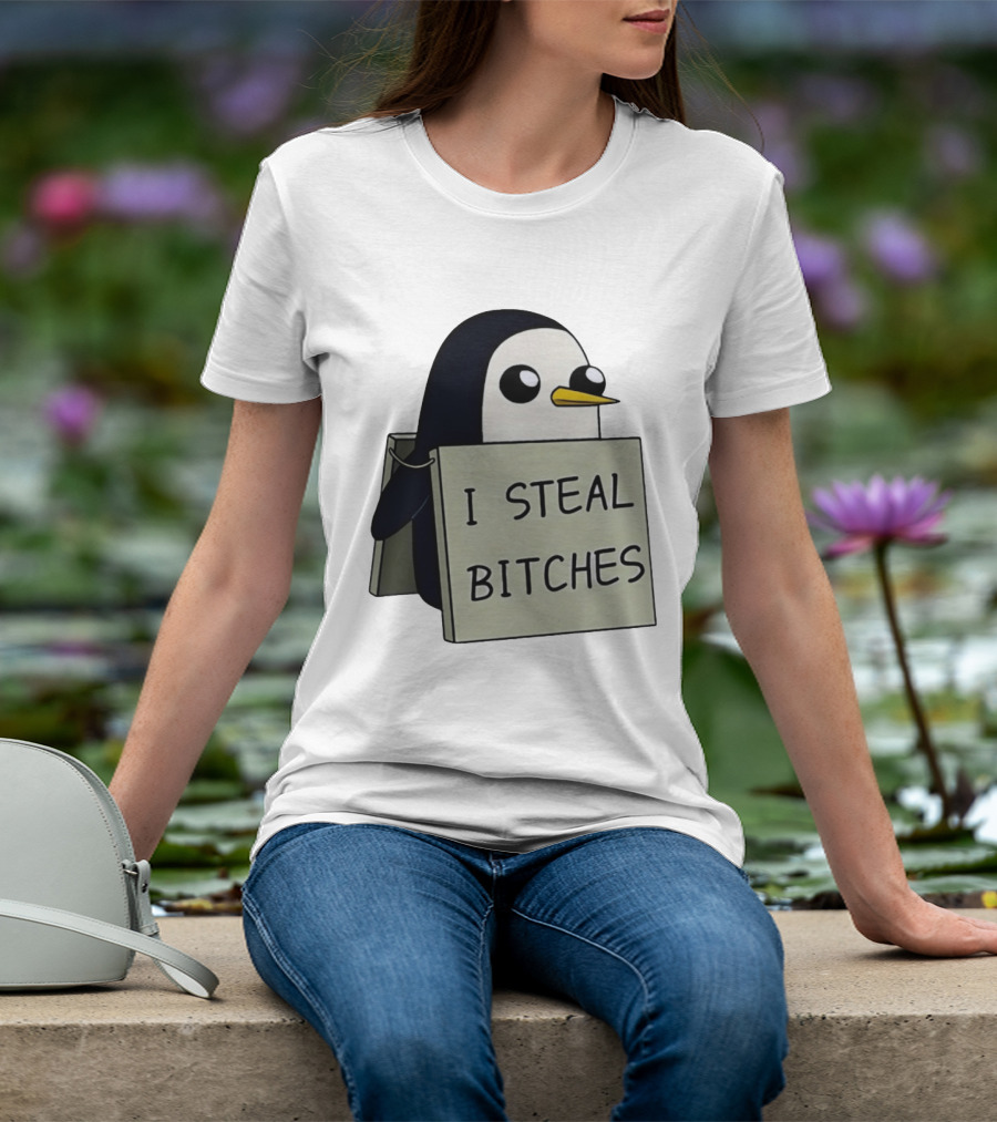 Gunter The Penguin I Steal Bitches Adventure Time Iconic Character Humor T-Shirt