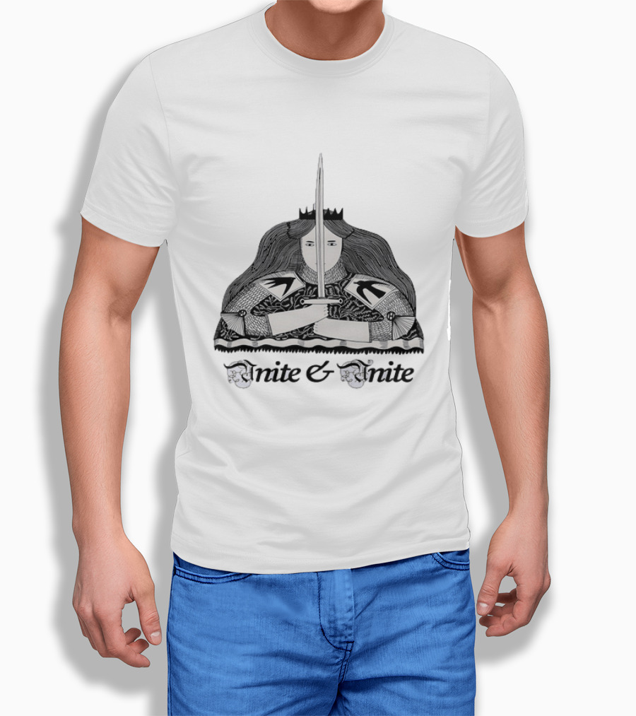 Unite And Unite Queen With Sword Medieval Armor Holding Blade T-Shirt