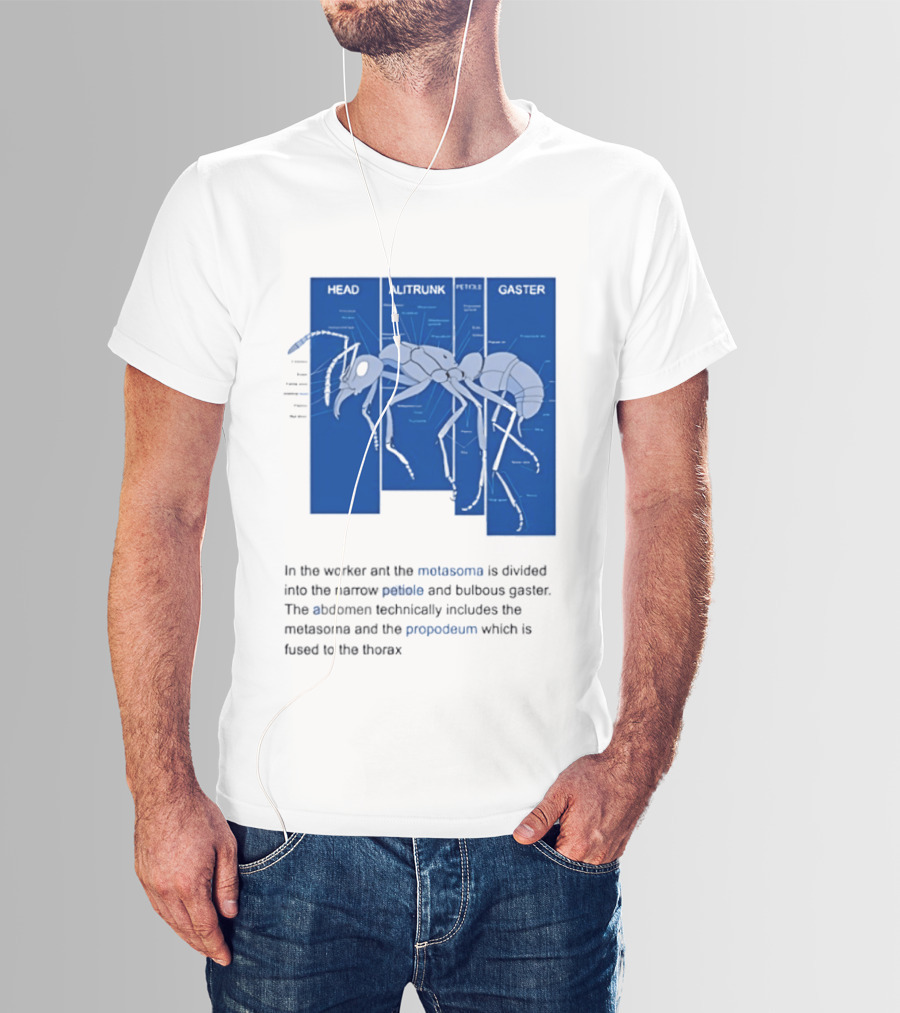 Worker Ant Diagram Head Alitrunk Gaster Metasoma Petiole Biology T-Shirt