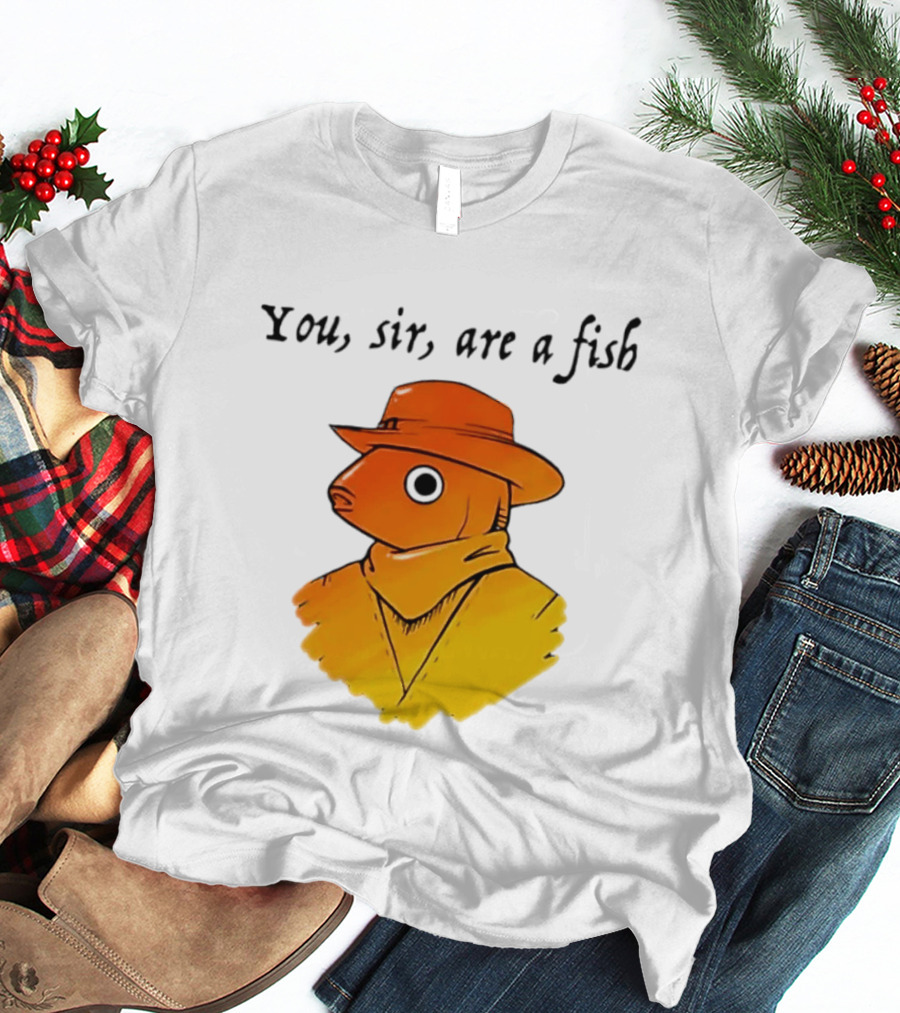 You Sir Are A Fish Cowboy Western Hat And Scarf T-Shirt