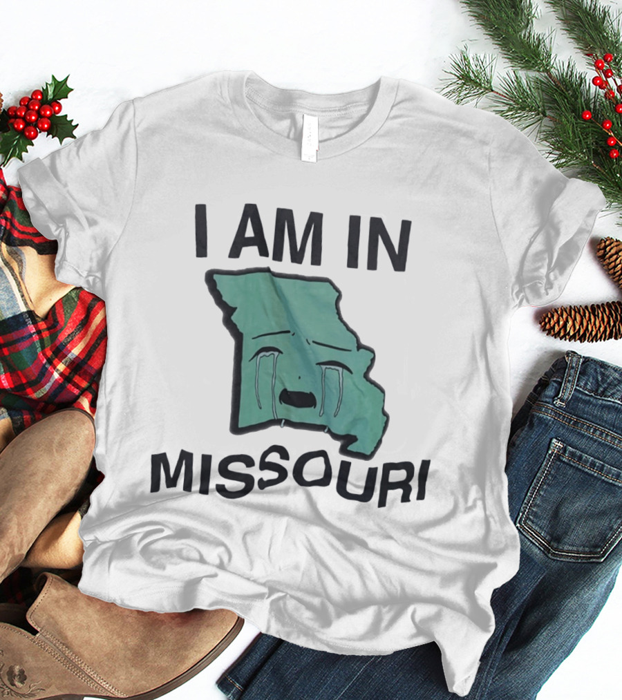 I Am In Missouri Crying Map Misery Pun T-Shirt