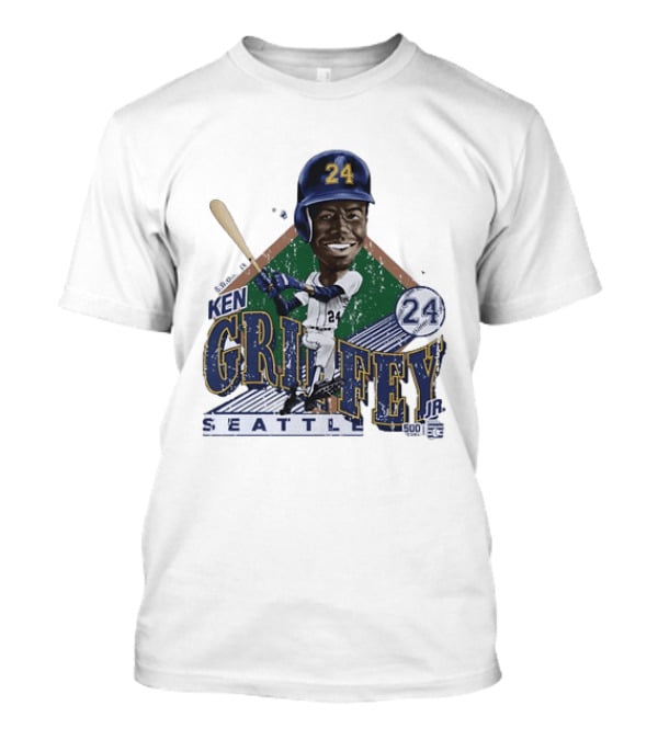 Ken Griffey Jr 24 Seattle Mariners 500 HR Club Distressed T-Shirt