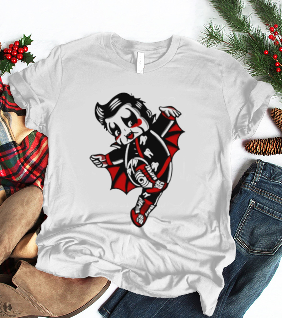 Little Vampire Kewpie Doll With Wings Teeth And Red Details T-Shirt