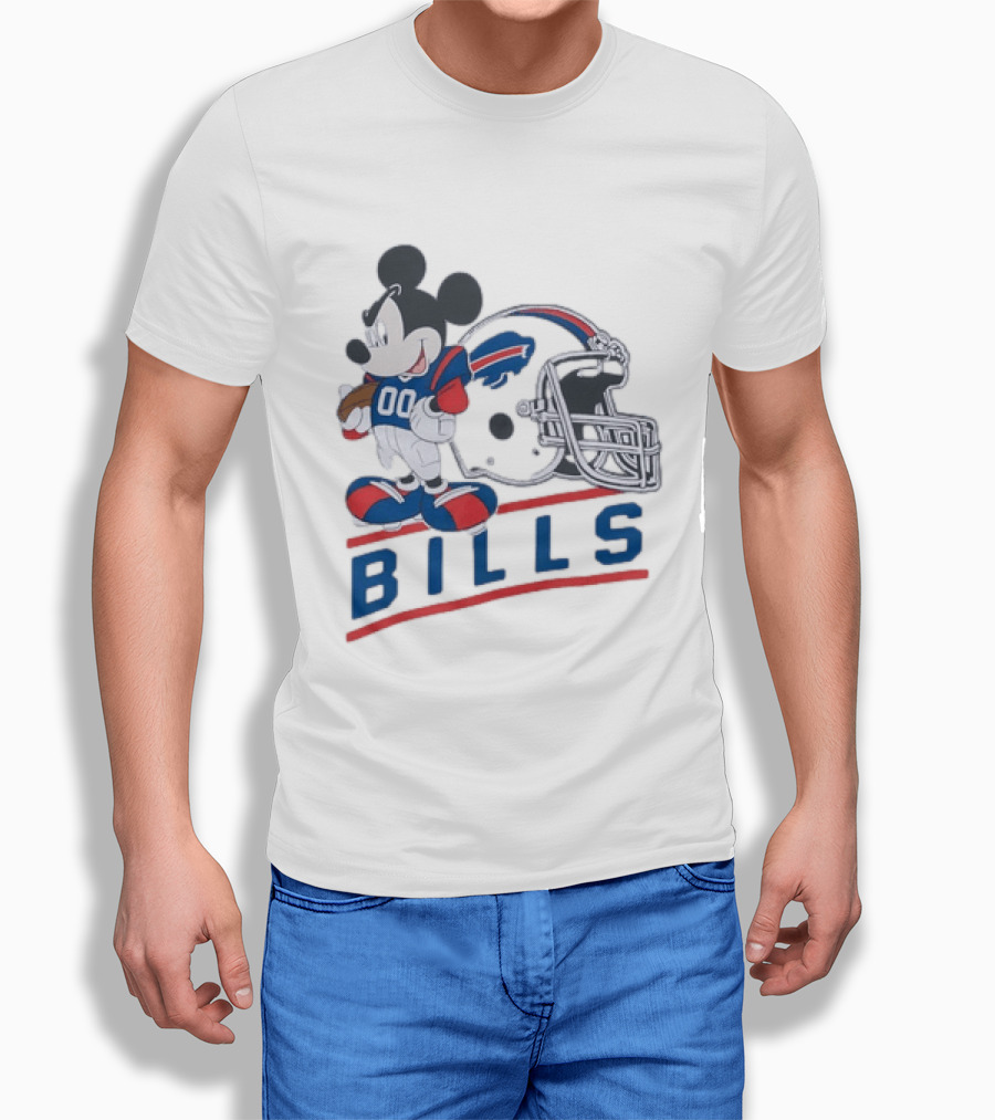 Mickey Mouse Buffalo Bills 00 Jersey Football Helmet T-Shirt