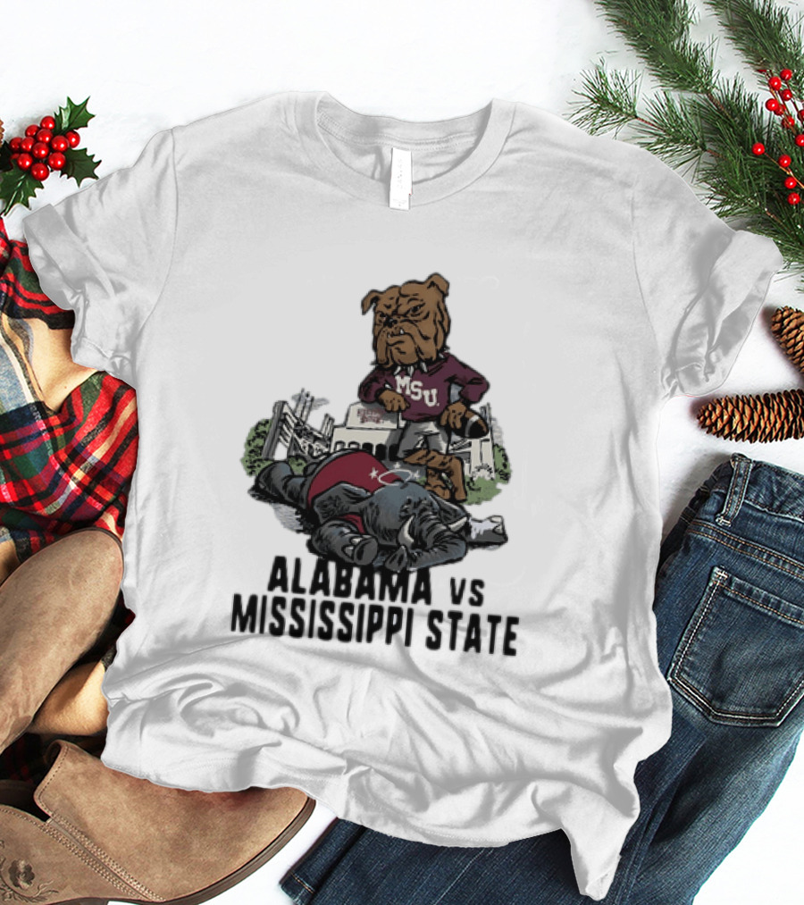 Alabama Vs Mississippi State Bulldogs Football Rivalry Game Day T-Shirt