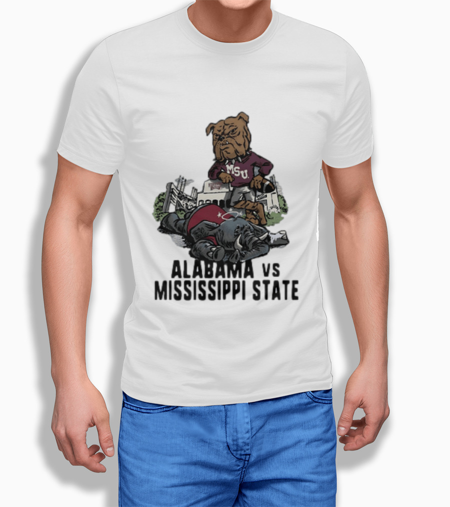 Alabama Vs Mississippi State Bulldogs Football Rivalry Game Day T-Shirt