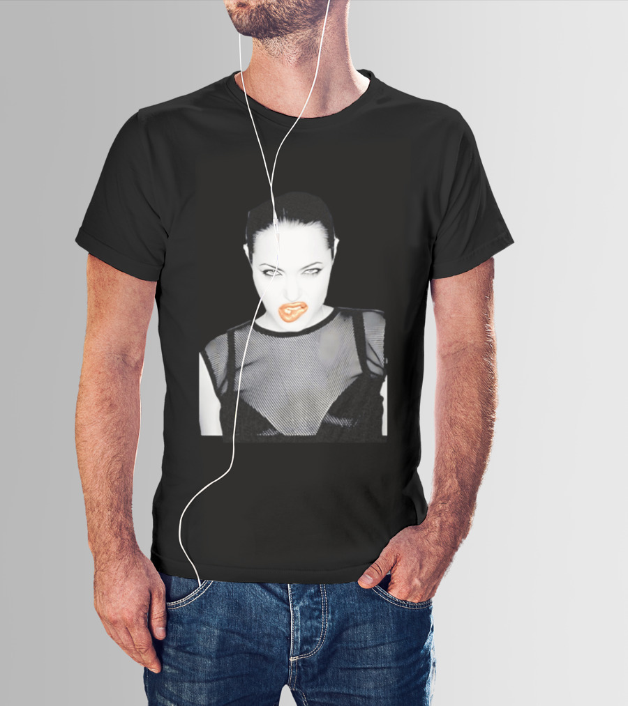 Angelina Jolie Black And White Pop Culture Fashion T-Shirt