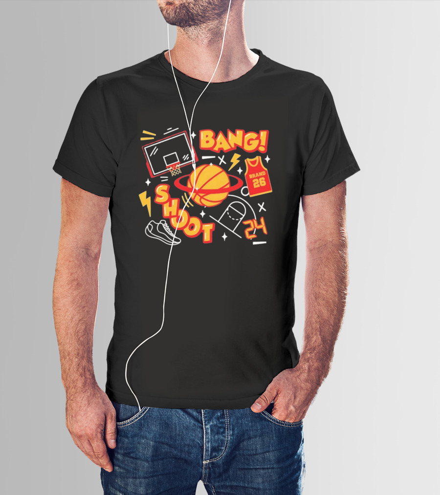Bang Shoot Basketball Brand 26 Jersey Hoop 24 Sport Athletic T-Shirt