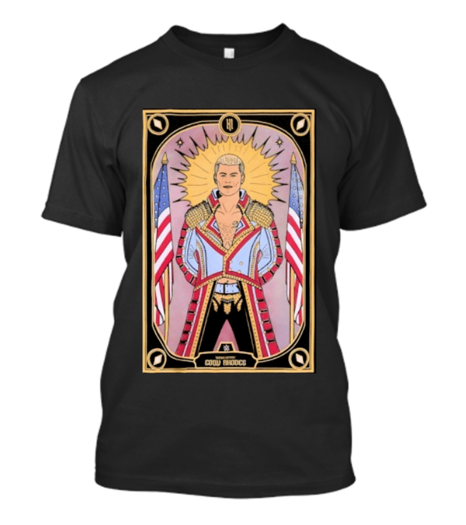 Cody Rhodes WWE Tarot Card With American Flags And Sunburst T-Shirt