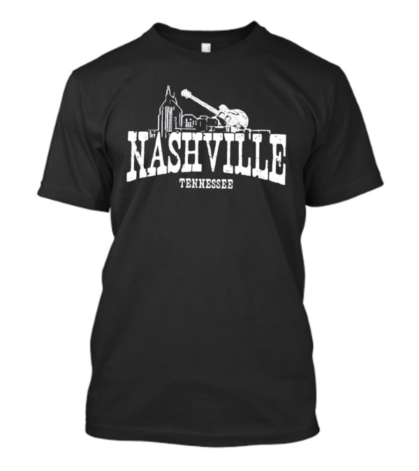 Nashville Tennessee Skyline Guitar City Music Scene T-Shirt