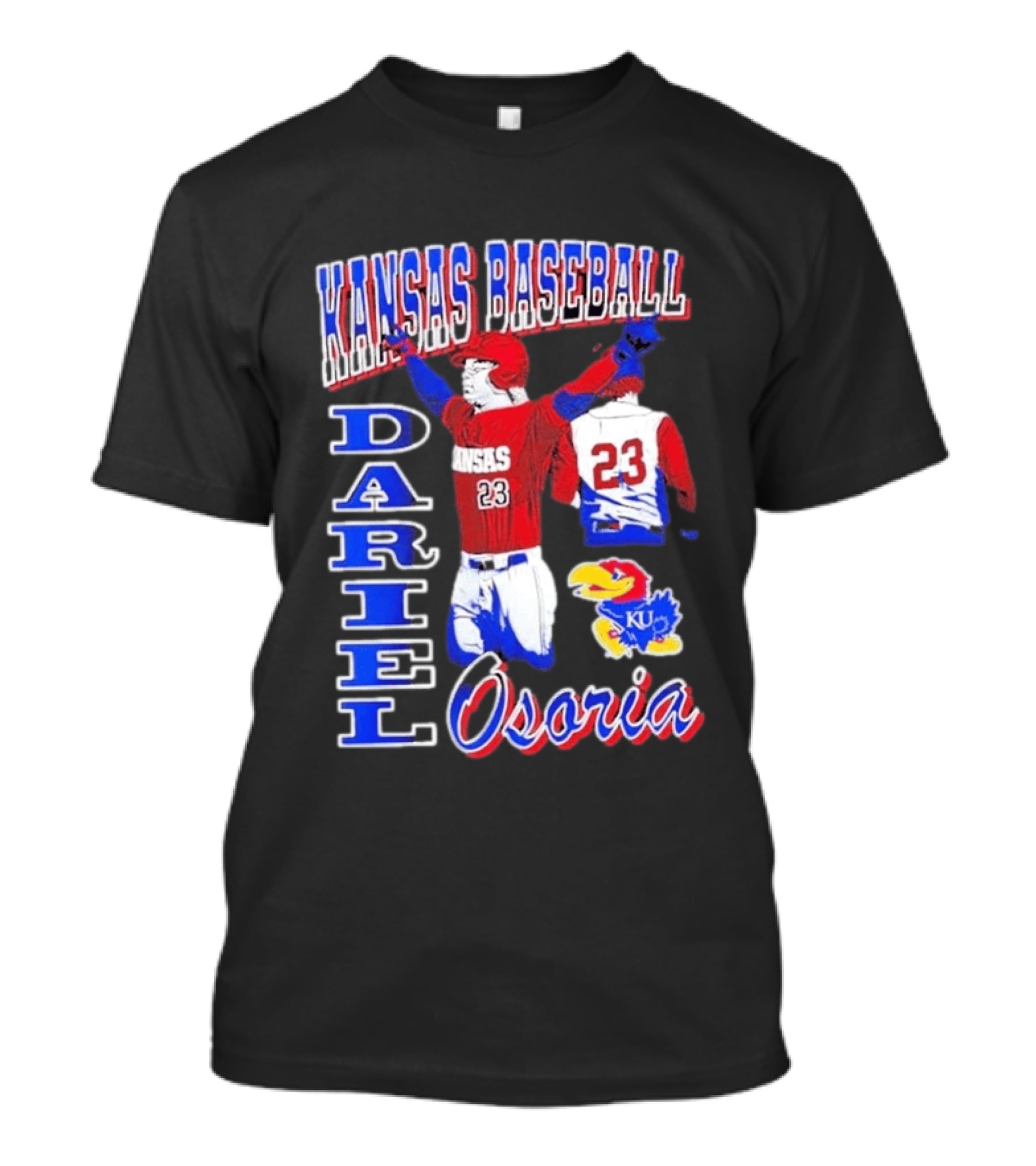 Kansas Baseball Dariel Osoria 23 KU Jayhawks T-Shirt