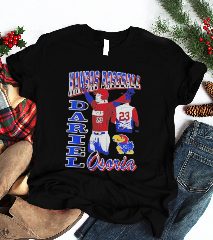 Kansas Baseball Dariel Osoria 23 KU Jayhawks T-Shirt