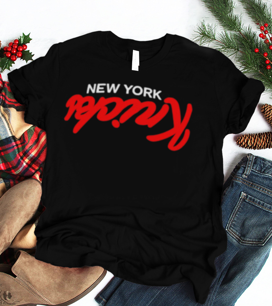 New York Knicks NBA Basketball Retro Red Script T-Shirt