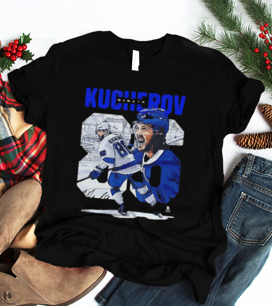 Kucherov 86 Skating And Celebrating Tampa Bay Lightning T-Shirt