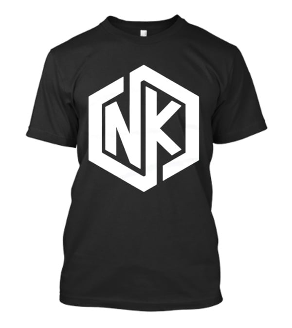 NK Minimalist Hexagon Symbol White Marble Effect T-Shirt