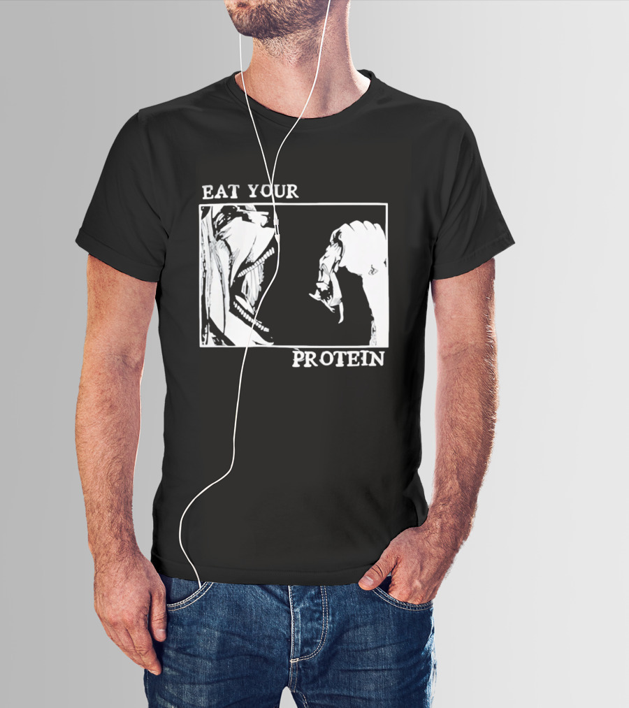 Eat Your Protein Beast Devouring Prey Fierce Motivation T-Shirt