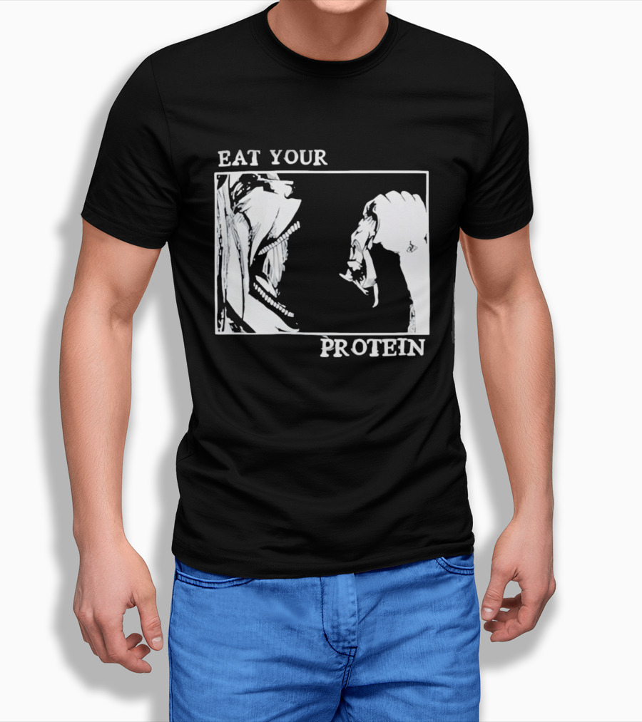 Eat Your Protein Beast Devouring Prey Fierce Motivation T-Shirt