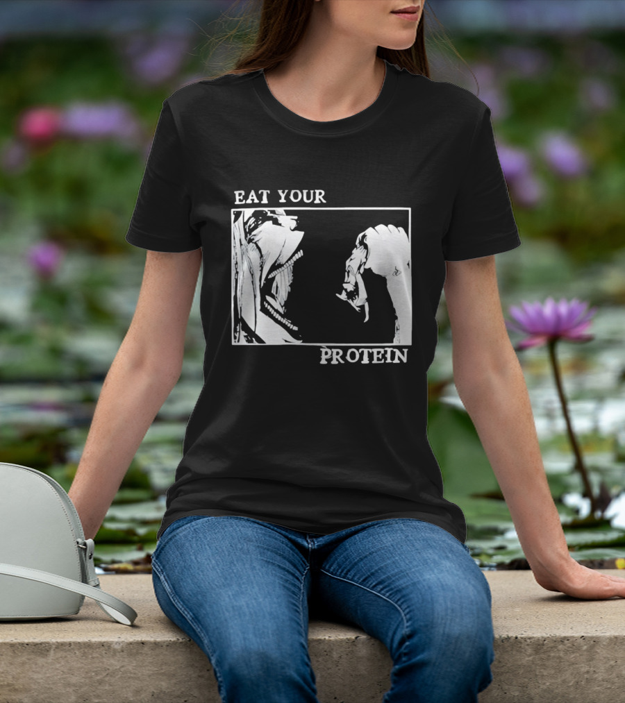 Eat Your Protein Beast Devouring Prey Fierce Motivation T-Shirt