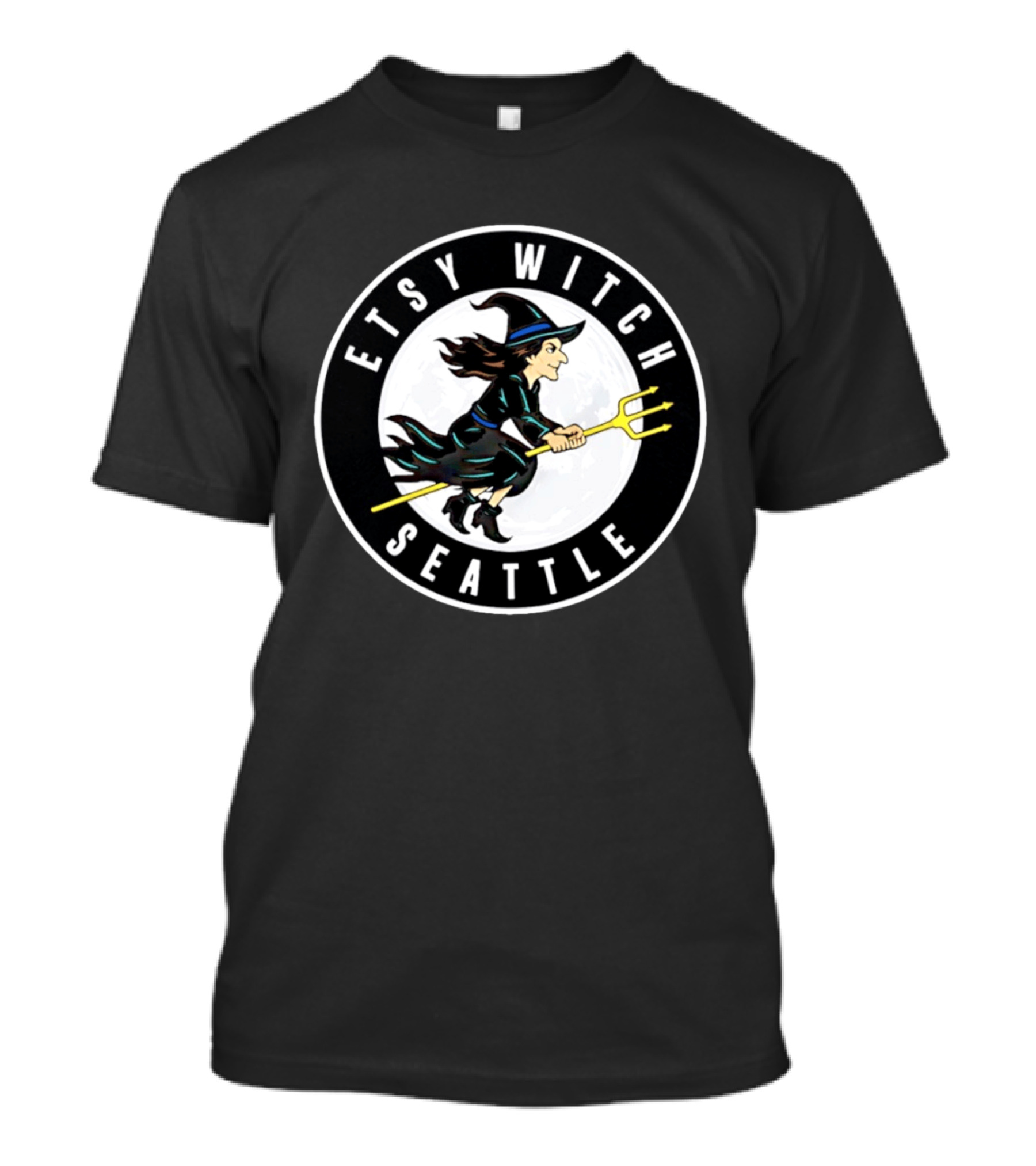 Etsy Witch Seattle Full Moon Trident Rider Fantasy T-Shirt