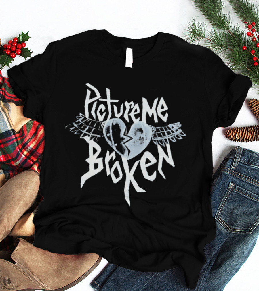 Picture Me Broken Heart Wings Alternative Rock T-Shirt