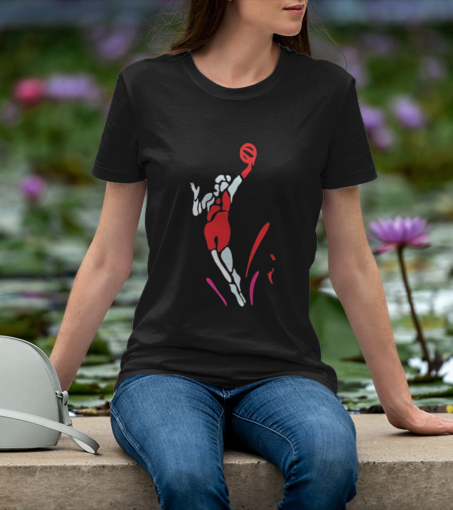 Portland Fire Basketball Player Athlete Jumping Action Pose T-Shirt