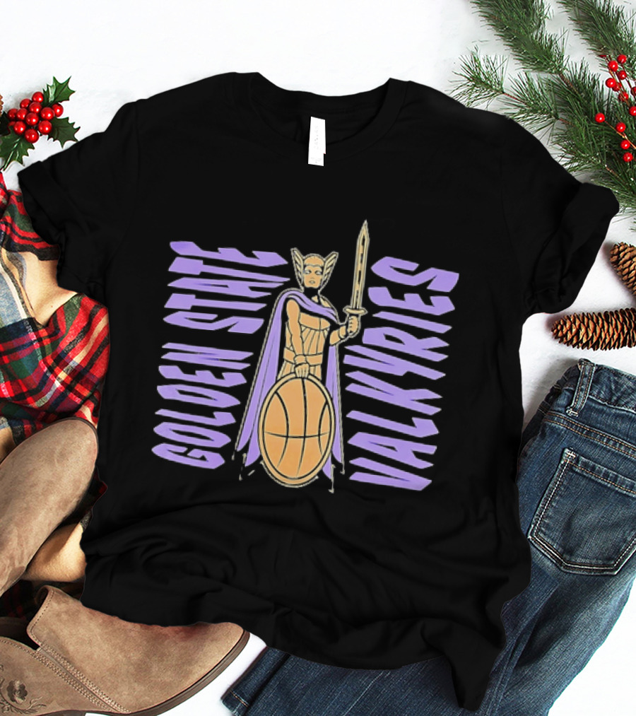 Golden State Valkyries Basketball WNBA Warrior Shield Sword T-Shirt