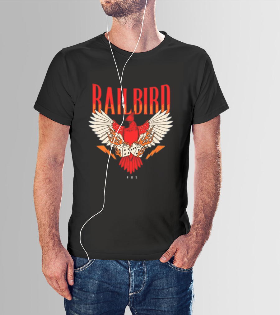 Railbird Festival 063 Red Winged Dice Bird With Flames T-Shirt