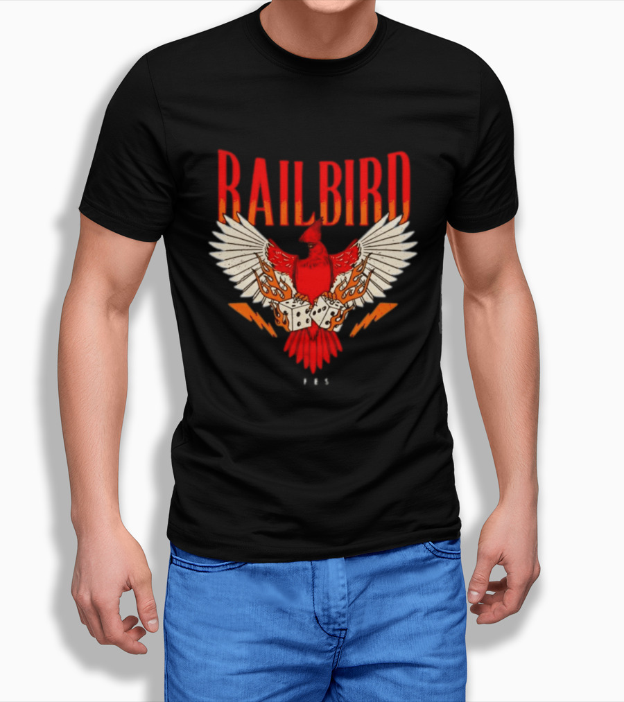 Railbird Festival 063 Red Winged Dice Bird With Flames T-Shirt